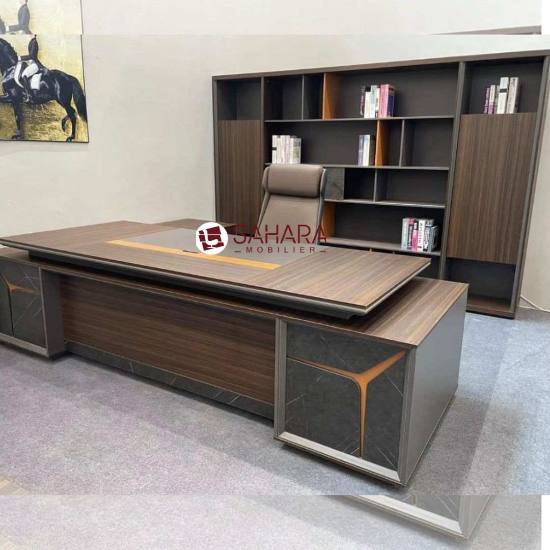 pack bureau de direction, avec armoire bibliothéque et table basse